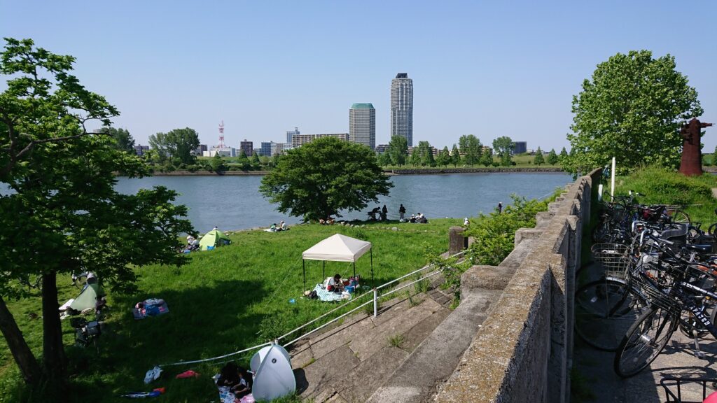 旧岩淵水門の島の中の釣り場