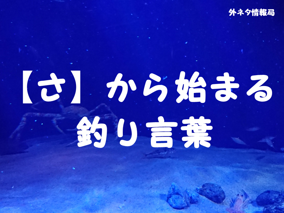 【さ】から始まる釣り用語・言葉