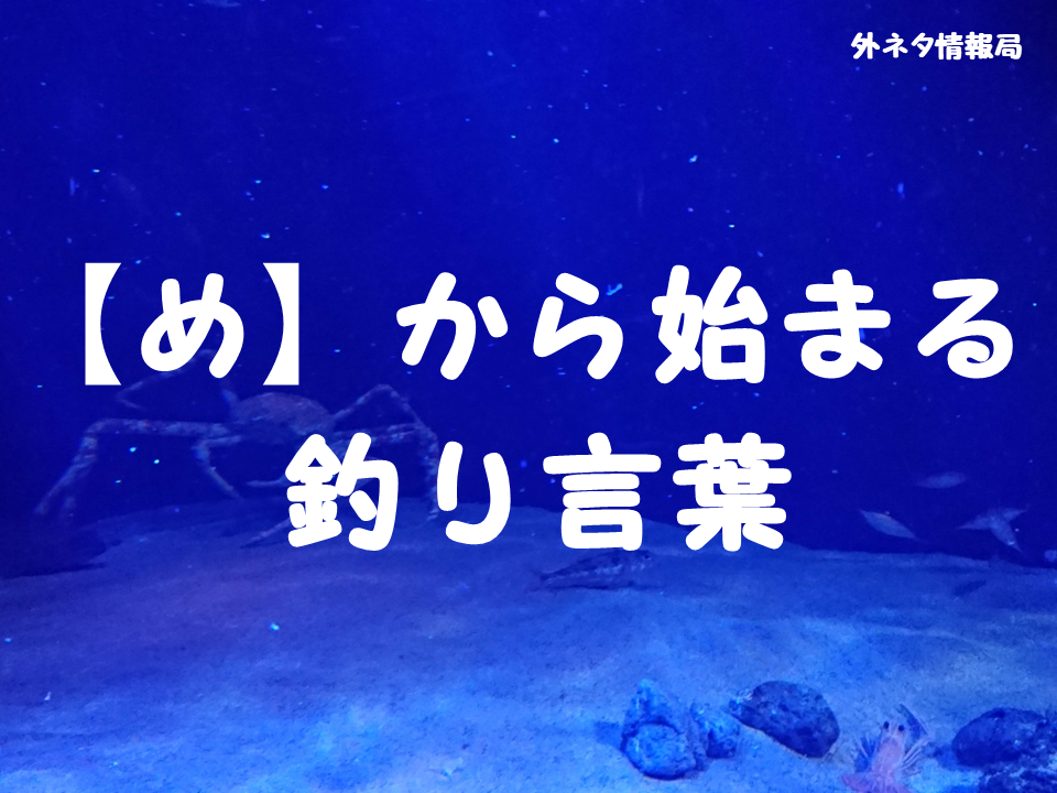 【め】から始まる釣り言葉