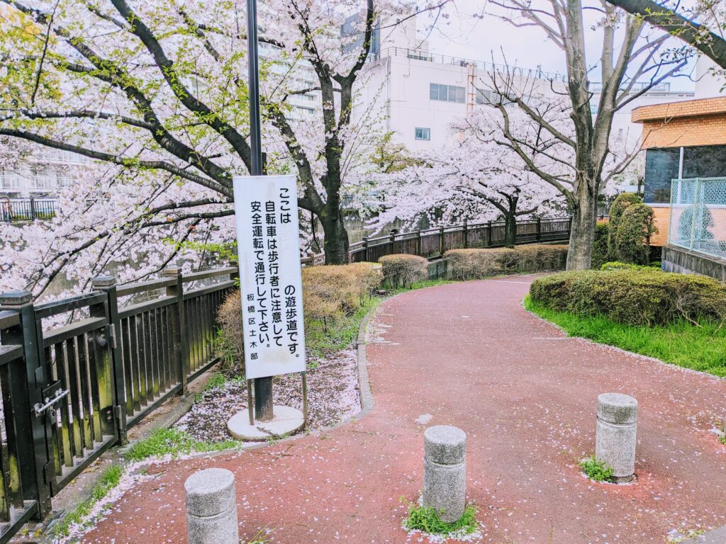 加賀二の橋付近の遊歩道