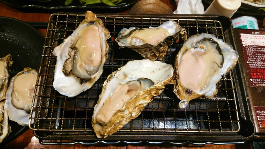 焼いた牡蠣