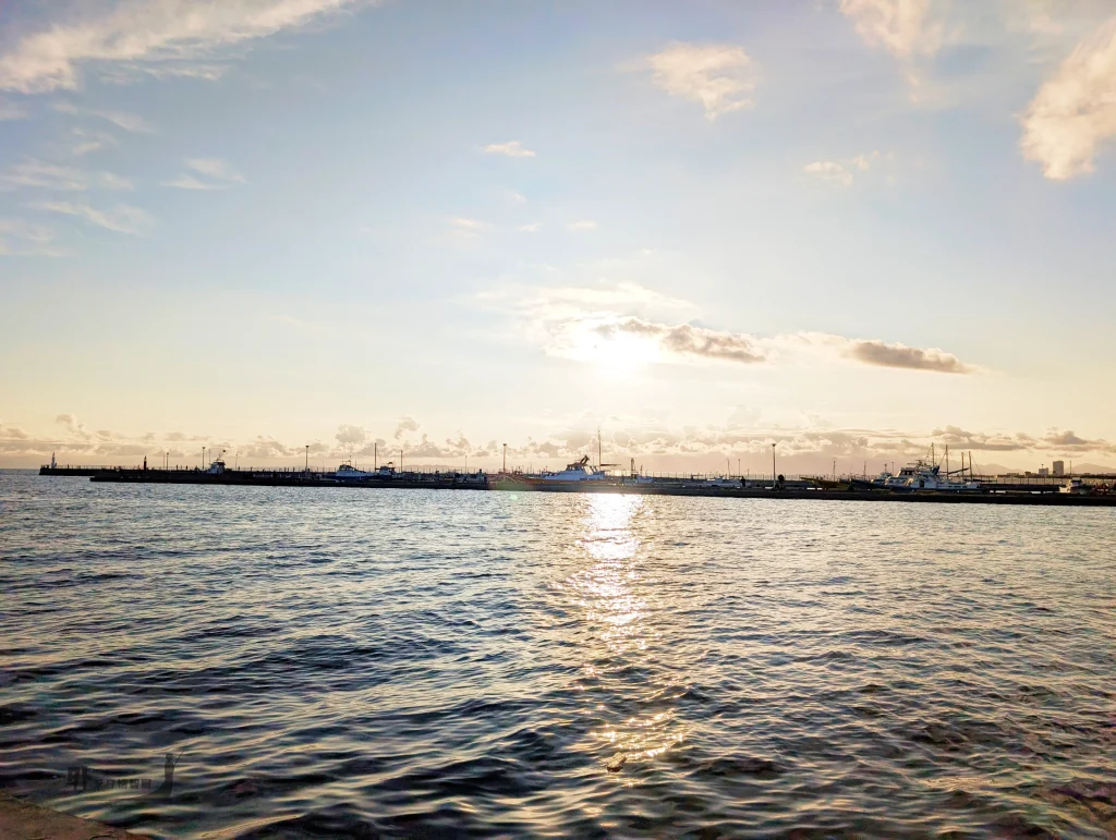 境川の夕日