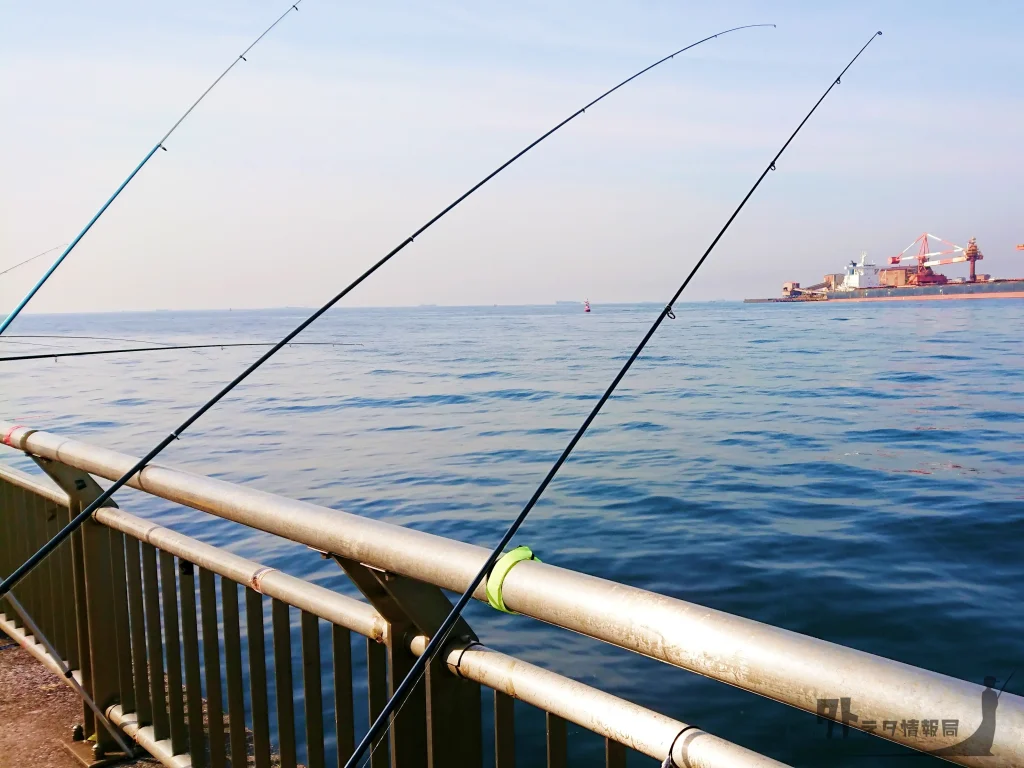朝マズメの海と釣り竿