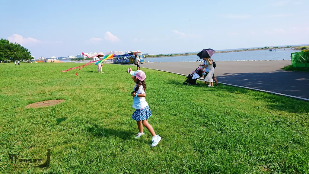 凧あげする様子