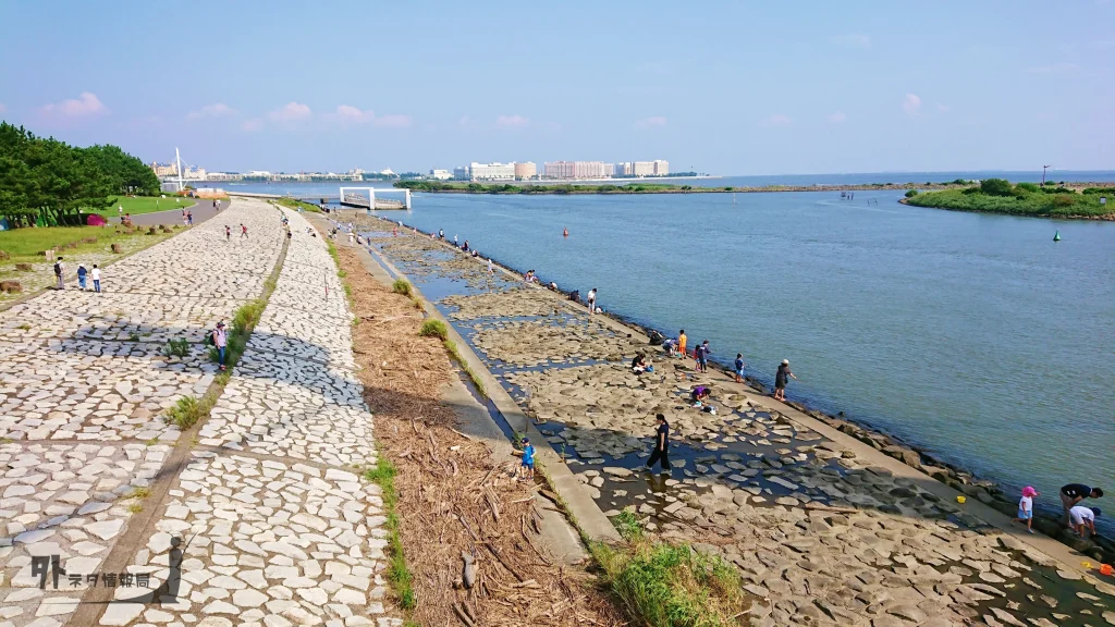 葛西臨海公園の渚橋を挟んで左側の護岸